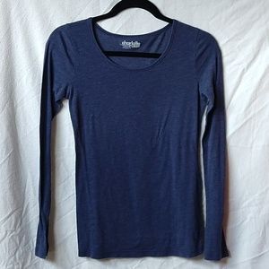 Charlotte Russe Juniors Med Navy Long Sleeve Tee